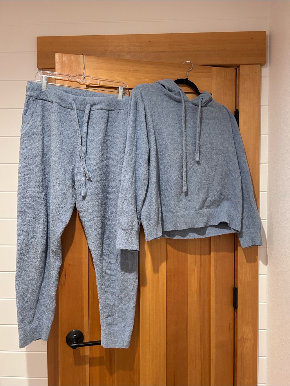 Eberjey Light Blue Kids Plush Hoodie & Joggers Set